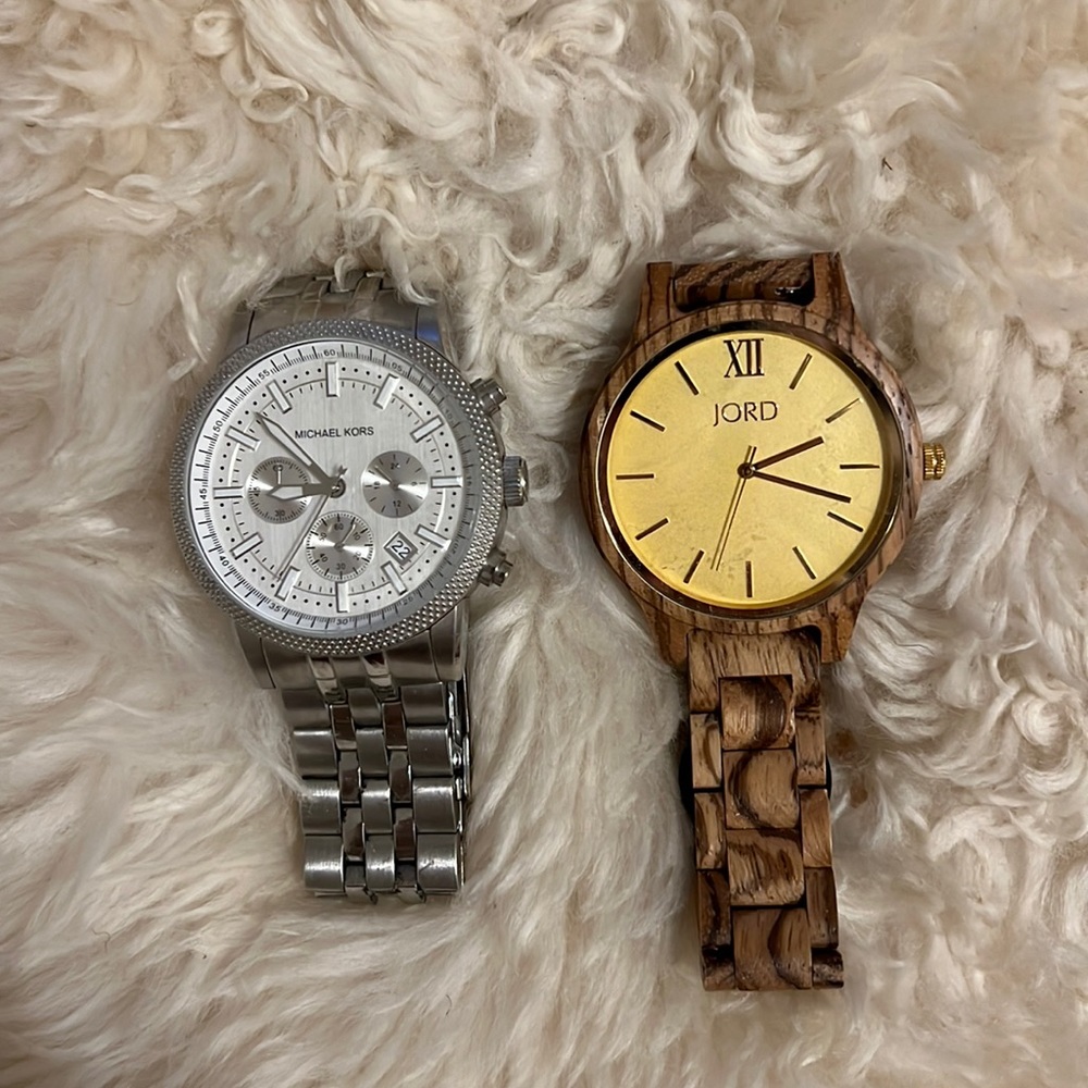 2 watches- Michael Kors and JORD